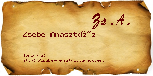 Zsebe Anasztáz névjegykártya